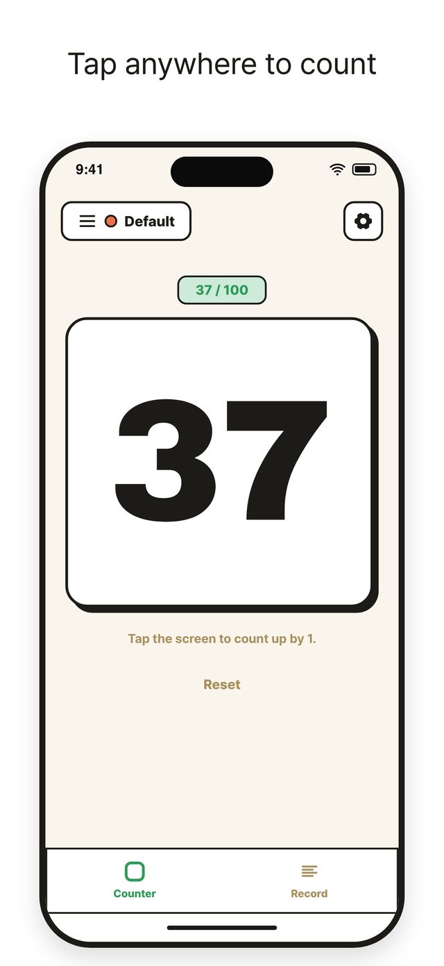 TapCounter screen 1