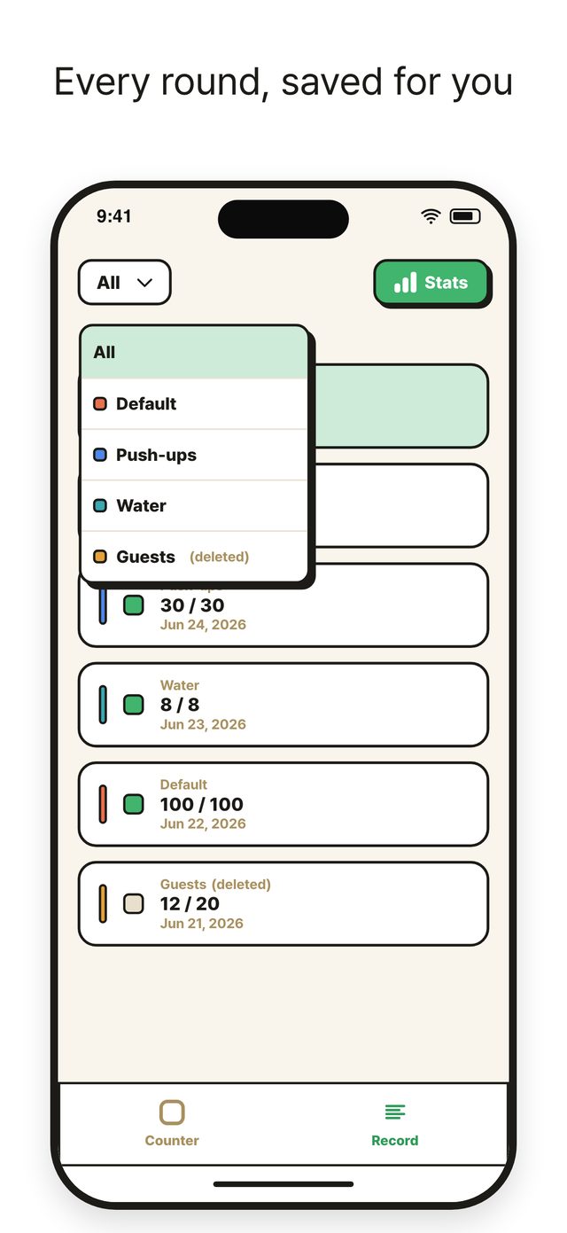 TapCounter screen 4